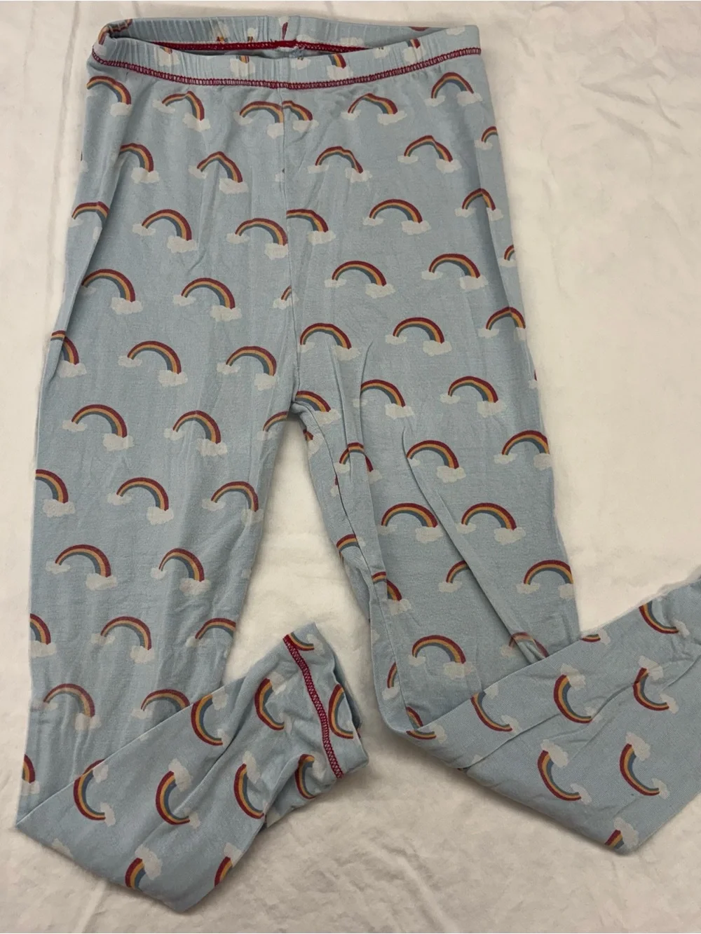 Kickee Pants‎ Light Blue Rainbow Pajama Set Bamboo Gender Neutral Size 6